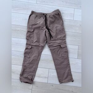 PacSun Men's Convertible and Adjustable Cargo Pants/Shorts in Taupe